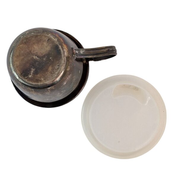 Silver Plated Childrens Cup Sipper Lid Baby Teddy Bear Child Sippy Cup w/Handle - Picture 4 of 7